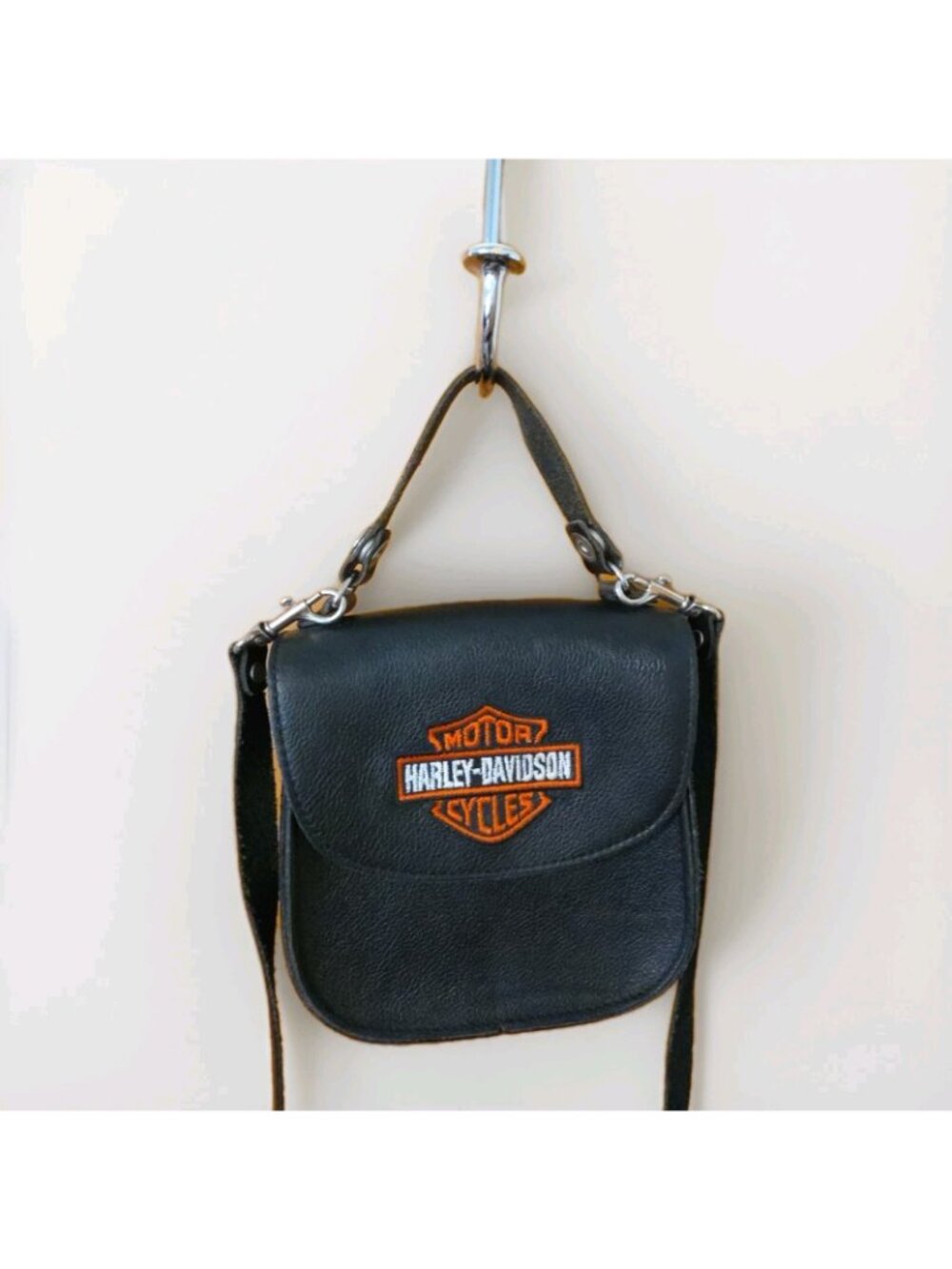 VTG Harley-Davidson Leather Embroidered Mini Crossbody Saddle Bag Purse Y2K - Picture 2 of 16